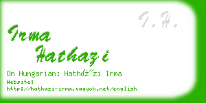 irma hathazi business card